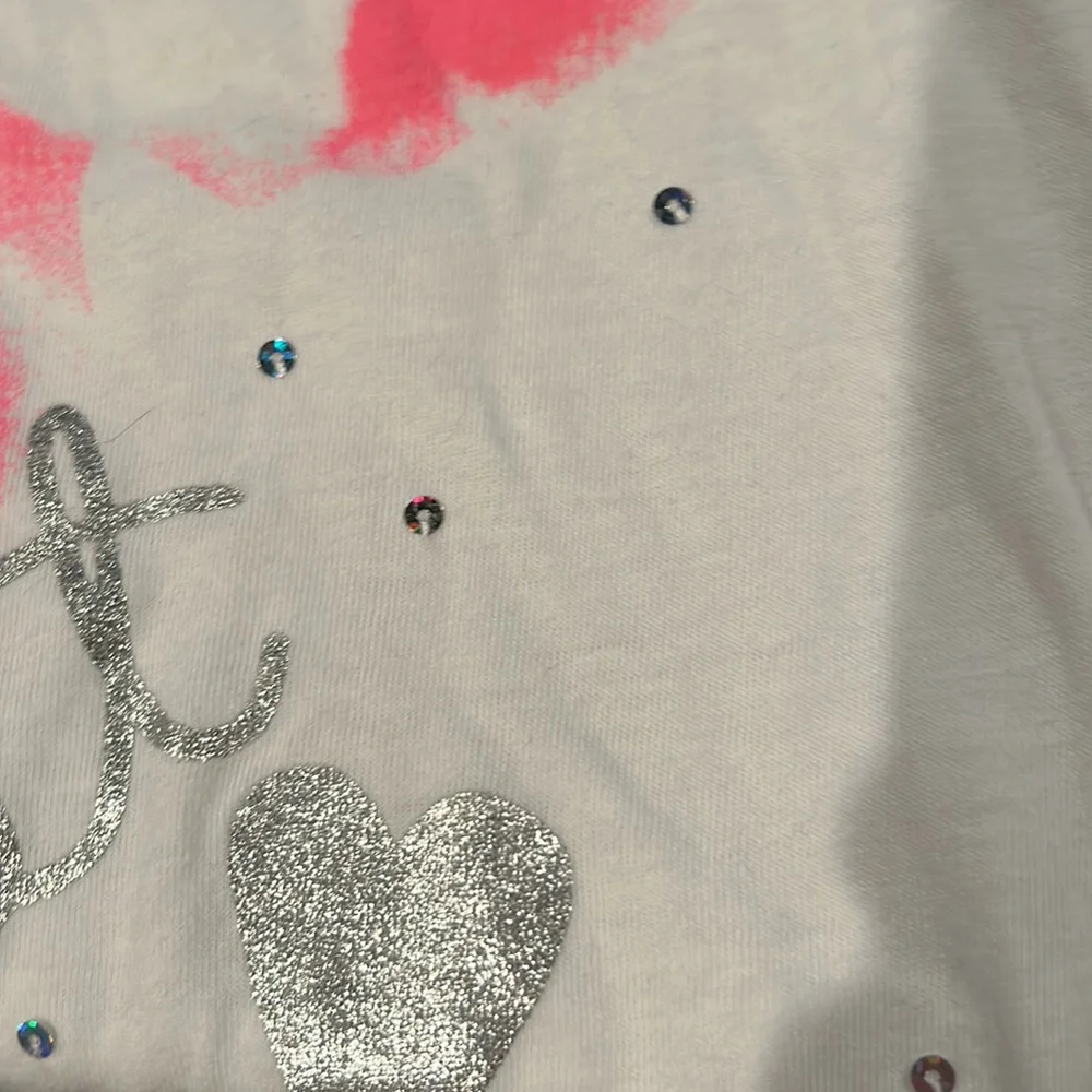 NWT Justice Pink White Bulldog Almost Too Cute Long Sleeve Top Size 16 - Picture 10 of 13